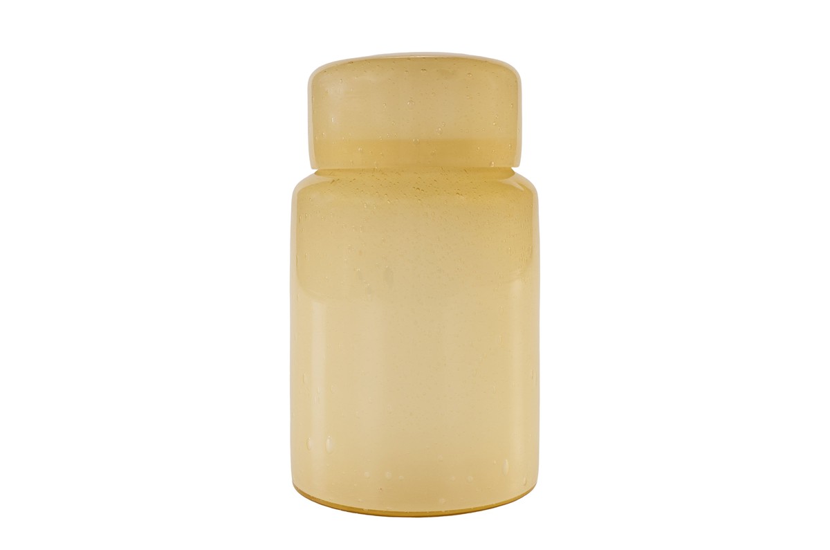Casa Padrino Luxus Vasen 2er Set Ocker - Zwei Deko Gefäße aus durchgefärbtem Glas - Luxus Deko Accessoires