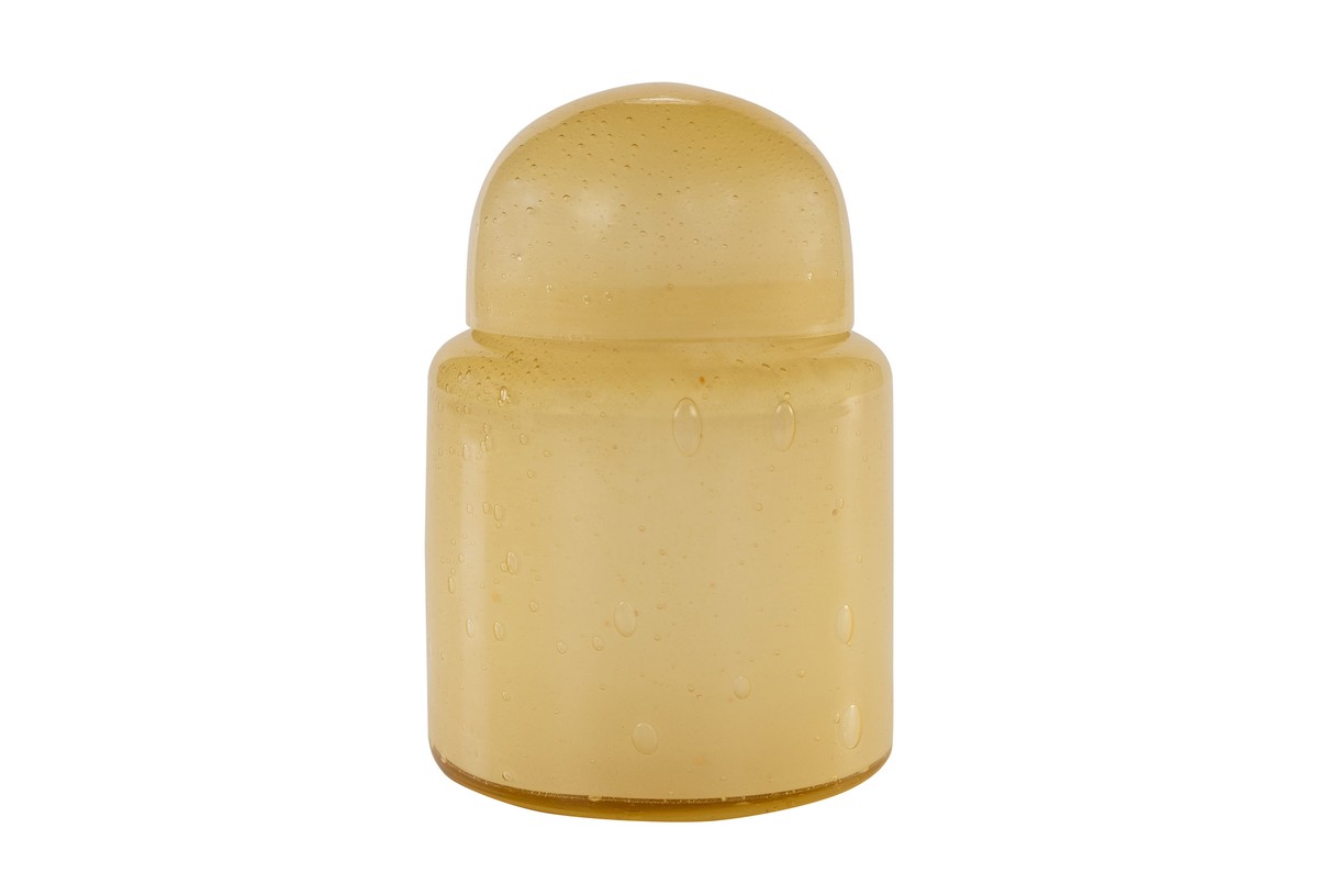 Casa Padrino Luxus Vasen 2er Set Ocker - Zwei Deko Gefäße aus durchgefärbtem Glas - Luxus Deko Accessoires