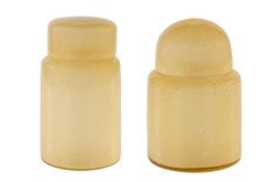 Casa Padrino Luxus Vasen 2er Set Ocker - Zwei Deko Gefäße aus durchgefärbtem Glas - Luxus Deko Accessoires