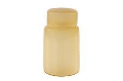 Casa Padrino Luxus Vasen 2er Set Ocker - Zwei Deko Gefäße aus durchgefärbtem Glas - Luxus Deko Accessoires