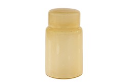 Casa Padrino Luxus Vasen 2er Set Ocker - Zwei Deko Gefäße aus durchgefärbtem Glas - Luxus Deko Accessoires