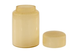 Casa Padrino Luxus Vasen 2er Set Ocker - Zwei Deko Gefäße aus durchgefärbtem Glas - Luxus Deko Accessoires
