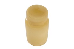 Casa Padrino Luxus Vasen 2er Set Ocker - Zwei Deko Gefäße aus durchgefärbtem Glas - Luxus Deko Accessoires