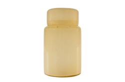 Casa Padrino Luxus Vasen 2er Set Ocker - Zwei Deko Gefäße aus durchgefärbtem Glas - Luxus Deko Accessoires