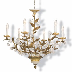 Prunkvoller Luxus Barock Kronleuchter Gold Weiß
