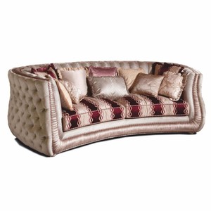 Prunkvolles Luxus Barock Wohnzimmer Hotel Sofa Creme Gold Bordeauxrot