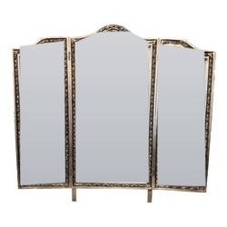 Casa Padrino Miroir Psyché Baroque Argent H. env. 120 cm - Miroir de Toilette Pliant à Trois Volets Casa Padrino Miroir Psyché Baroque Argent H. env. 120 cm - Miroir de Toilette Pliant à Trois Volets