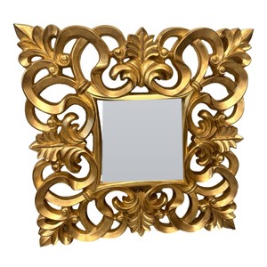 Casa Padrino Miroir Mural Baroque Doré 80 x 80 cm - Miroir Sculpté Ajouré Casa Padrino Miroir Mural Baroque Doré 80 x 80 cm - Miroir Sculpté Ajouré