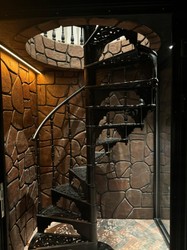 Casa Padrino escalera de caracol rústica de hierro fundido negro Ø 133 x Al. 304 cm - Escalera de caracol con 15 peldaños - Escalera de hierro fundido macizo Casa Padrino escalera de caracol rústica de hierro fundido negro Ø 133 x Al. 304 cm - Escalera de caracol con 15 peldaños - Escalera de hierro fundido macizo