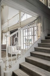 Casa Padrino balaustre de hierro fundido negro 21,5 x Al. 103 cm - Suntuoso balaustre decorativo con ornamento de volutas - Barandilla de balcón y escalera