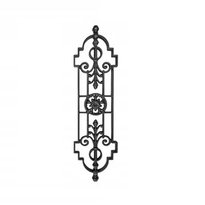 Casa Padrino Gusseisen Geländerstab Schwarz 22 x H. 78 cm - Prunkvoller Zierstab mit Rosetten Ornament - Balkon & Treppen Geländer