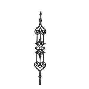 Casa Padrino Gusseisen Geländerstab Schwarz 14,5 x H. 92 cm - Prunkvoller Zierstab mit Ornament - Balkon & Treppen Geländer