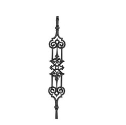 Casa Padrino balaustre de hierro fundido negro 14,5 x Al. 92 cm - Suntuoso balaustre decorativo con ornamento - Barandilla de balcón y escalera