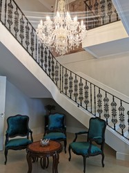 Casa Padrino balaustre de hierro fundido negro 14,5 x Al. 92 cm - Suntuoso balaustre decorativo con ornamento - Barandilla de balcón y escalera