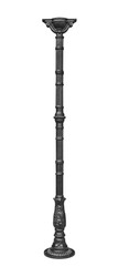 Casa Padrino columna de hierro fundido negra Al. 184 cm - Suntuosa columna de jardín con capitel - Decoración de jardín y terraza