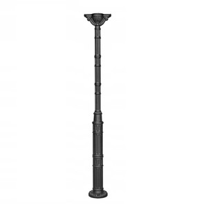 Casa Padrino Gusseisen Säule Schwarz H. 280 cm - Prunkvolle Gartensäule mit Kapitell - Garten & Terrassen Deko