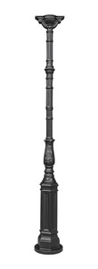 Casa Padrino Gusseisen Säule Schwarz H. 217 cm - Prunkvolle Gartensäule mit Kapitell - Garten & Terrassen Deko