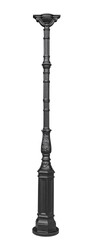 Casa Padrino columna de hierro fundido negra Al. 217 cm - Suntuosa columna de jardín con capitel - Decoración de jardín y terraza