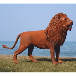 Luxus Garten Deko Stahl Skulptur Figur Löwe Rost
