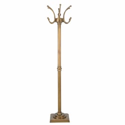 Casa Padrino perchero barroco de lujo latón antiguo Al. 172 cm - Perchero de aluminio - Muebles de armario barrocos