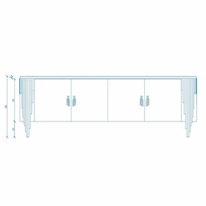 Casa Padrino Luxus Sideboard mit 4 Türen und Kunstmarmor Platte Weiß / Gold / Schwarz 251,2 cm - Luxus Hotel & Esszimmer Möbel