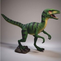 Lebensgroße XXL Garten Terrassen Deko Skulptur Figur Dinosaurier Velociraptor