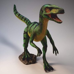 Lebensgroße XXL Garten Terrassen Deko Skulptur Figur Dinosaurier Velociraptor