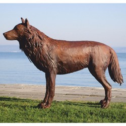 Luxus Garten Deko Stahl Skulptur Figur Wolf Rost