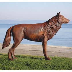 Luxus Garten Deko Stahl Skulptur Figur Wolf Rost