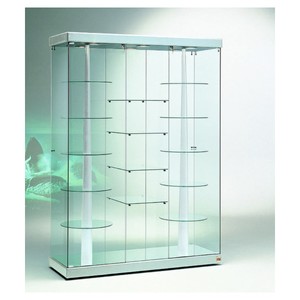 Casa Padrino Luxus Dreh-Ladenvitrine 143 x 53 cm H. 200 cm mit 6 LED-Spots mit Drehböden - Ladeneinrichtung - Boutique Möbel - Made in Italy Casa Padrino Luxus Dreh-Ladenvitrine 143 x 53 cm H. 200 cm mit 6 LED-Spots mit Drehböden - Ladeneinrichtung - Boutique Möbel - Made in Italy