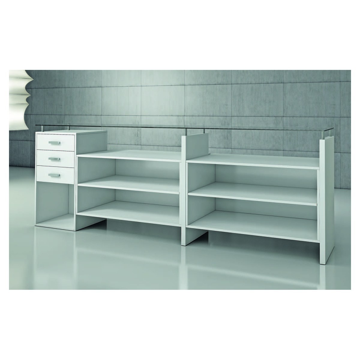 Casa Padrino Luxus Ladentheke 278 x 55 cm H. 95 cm - Ladeneinrichtung - Boutique Möbel - Made in Italy