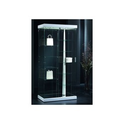 Casa Padrino Luxus Dreh-Ladenvitrine 93 x 53 cm H. 200 cm mit LED - Ladeneinrichtung - Boutique Möbel - Made in Italy