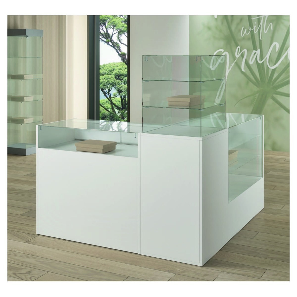 Casa Padrino Luxus Ladentheke 230 x 50 cm H. 90 cm - Ladeneinrichtung - Boutique Möbel - Made in Italy