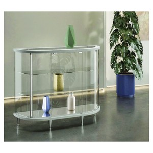 Casa Padrino Comptoir vitrine de Luxe semi-ovale 112 x 38 cm H. 93 cm - Équipement de Magasin - Mobilier de Boutique - Made in Italy Casa Padrino Comptoir vitrine de Luxe semi-ovale 112 x 38 cm H. 93 cm - Équipement de Magasin - Mobilier de Boutique - Made in Italy