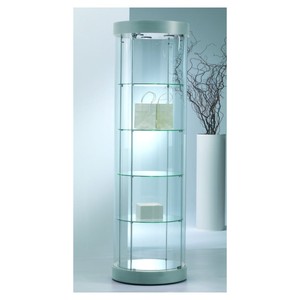 Casa Padrino Vitrine de magasin de Luxe ronde Ø 57 cm H. 190 cm avec LED - Équipement de Magasin - Mobilier de Boutique - Made in Italy Casa Padrino Vitrine de magasin de Luxe ronde Ø 57 cm H. 190 cm avec LED - Équipement de Magasin - Mobilier de Boutique - Made in Italy