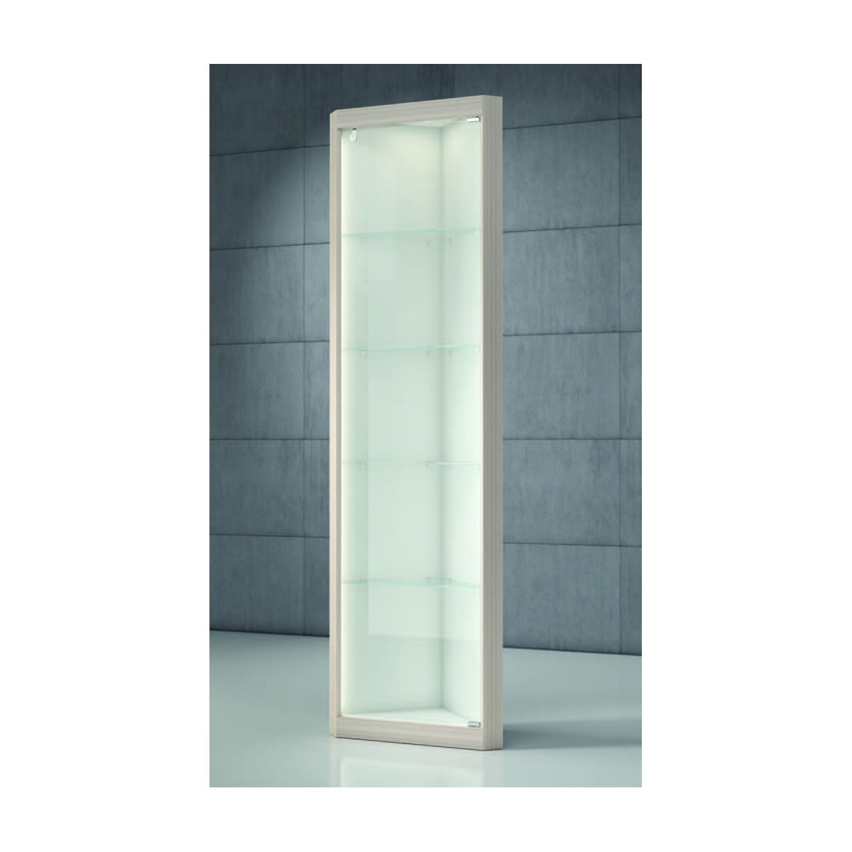 Casa Padrino Luxus Ladenvitrine 42 x 42 cm H. 210 cm mit LED - Ladeneinrichtung - Boutique Möbel - Made in Italy