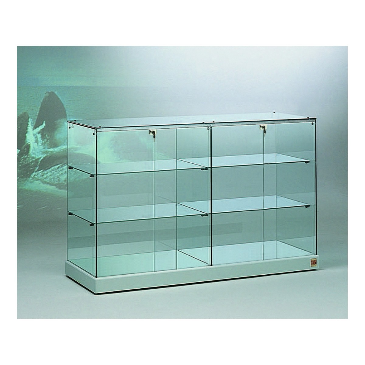 Casa Padrino Luxus Theken-Vitrine 143 x 46 cm H. 90 cm - Ladeneinrichtung - Boutique Möbel - Made in Italy