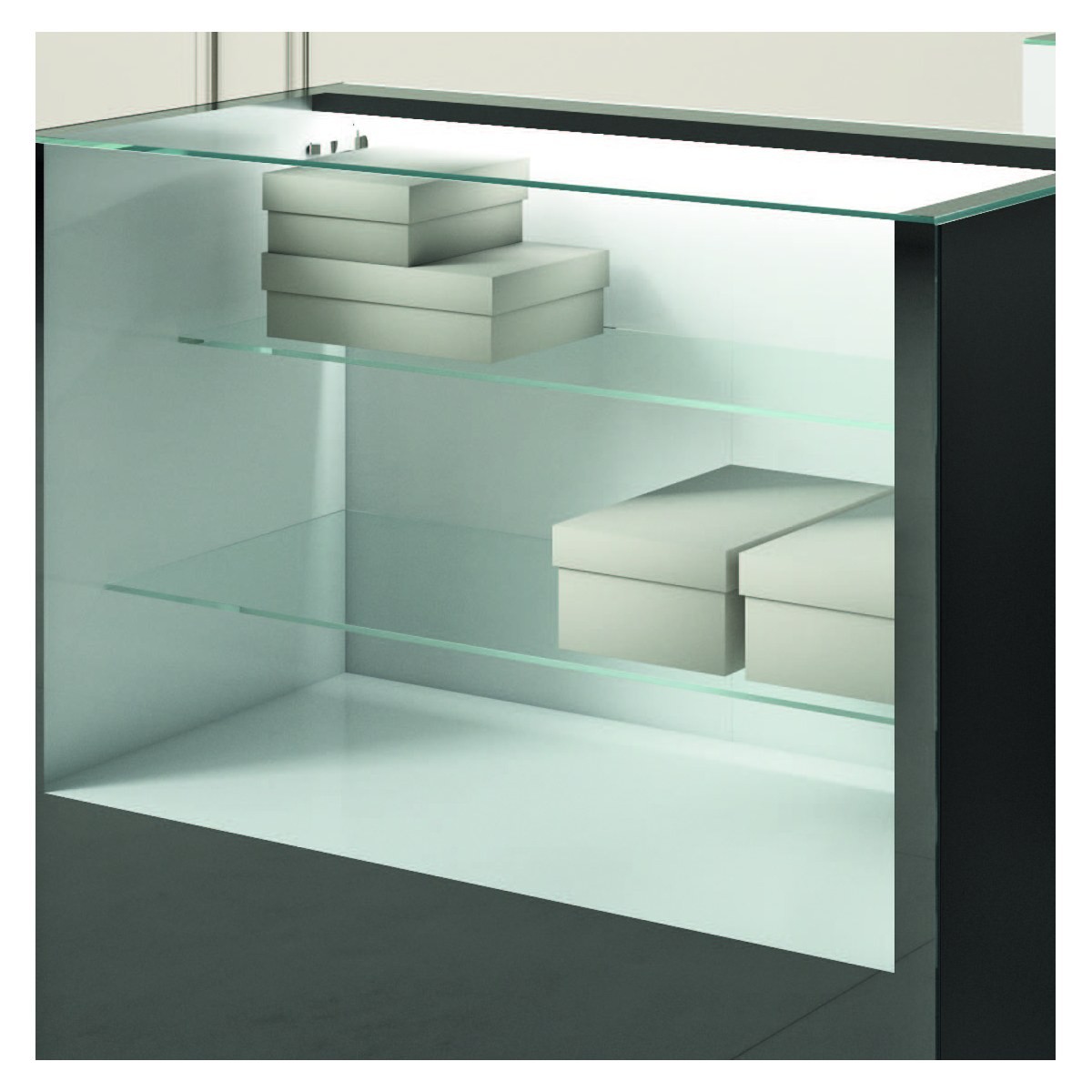 Casa Padrino Luxus Ladentheke 100 x 46 cm H. 95 cm mit LED - Ladeneinrichtung - Boutique Möbel - Made in Italy