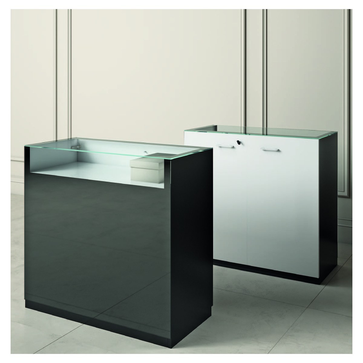 Casa Padrino Luxus Ladentheke 100 x 46 cm H. 95 cm - Ladeneinrichtung - Boutique Möbel - Made in Italy