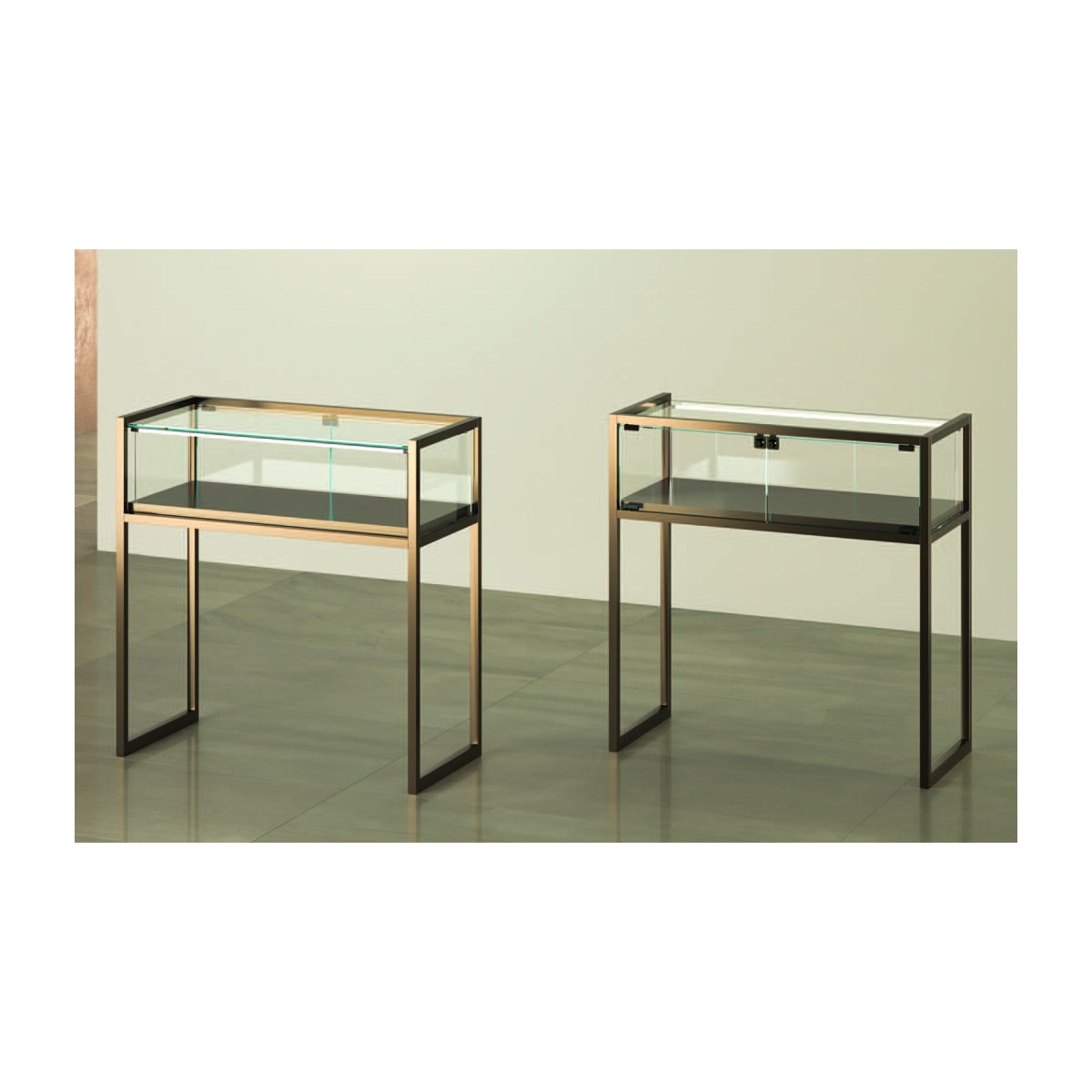 Casa Padrino Luxus Ladentheke 95 x 45 cm H. 95 cm mit 1 LED-Spots - Ladeneinrichtung - Boutique Möbel - Made in Italy