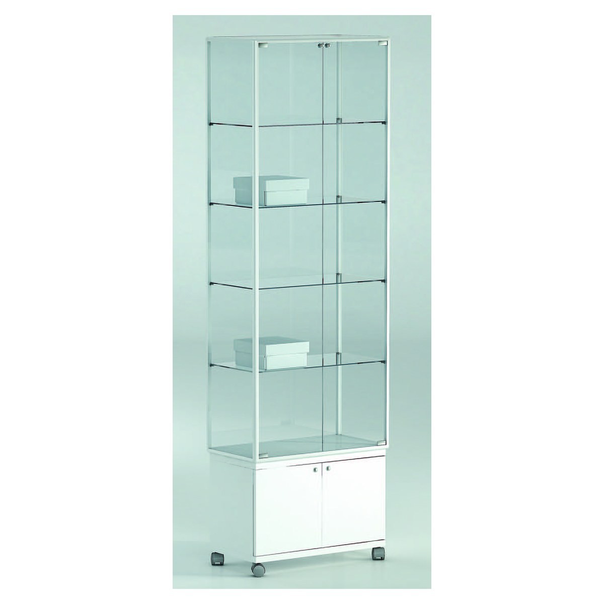 Casa Padrino Luxus Ladenvitrine 71 x 37 cm H. 220 cm mit 4 Glasböden - Ladeneinrichtung - Boutique Möbel - Made in Italy
