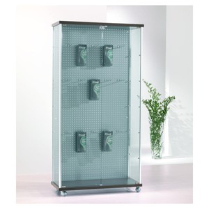 Casa Padrino Luxus Ladenvitrine 93 x 39 cm H. 180 cm mit Lochrückwand ohne Glasböden - Ladeneinrichtung - Boutique Möbel - Made in Italy Casa Padrino Luxus Ladenvitrine 93 x 39 cm H. 180 cm mit Lochrückwand ohne Glasböden - Ladeneinrichtung - Boutique Möbel - Made in Italy