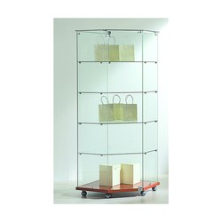 Casa Padrino Vitrine de magasin de Luxe d'angle 68 x 68 cm H. 180 cm avec plateau en verre - Équipement de Magasin - Mobilier de Boutique - Made in Italy