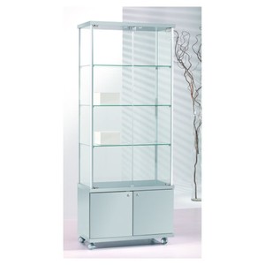 Casa Padrino Luxury Shop Display Cabinet 93 x 39 cm H. 180 cm with Base Cabinet - Shop Fittings - Boutique Furniture - Made in Italy Casa Padrino Luxury Shop Display Cabinet 93 x 39 cm H. 180 cm with Base Cabinet - Shop Fittings - Boutique Furniture - Made in Italy