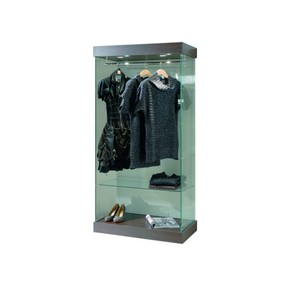 Casa Padrino Luxury Shop Display Cabinet 73 x 46 cm H. 188 cm with 2 LED Spotlights without Doors - Shop Fittings - Boutique Furniture - Made in Italy Casa Padrino Luxury Shop Display Cabinet 73 x 46 cm H. 188 cm with 2 LED Spotlights without Doors - Shop Fittings - Boutique Furniture - Made in Italy