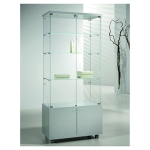 Casa Padrino Luxury Corner Shop Display Cabinet 80 x 40 cm H. 181 cm with 3 LED Spotlights - Shop Fittings - Boutique Furniture - Made in Italy Casa Padrino Luxury Corner Shop Display Cabinet 80 x 40 cm H. 181 cm with 3 LED Spotlights - Shop Fittings - Boutique Furniture - Made in Italy
