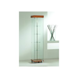 Casa Padrino Luxus Dreh-Ladenvitrine 40 x 40 cm H. 187 cm mit LED mit Drehböden - Ladeneinrichtung - Boutique Möbel - Made in Italy