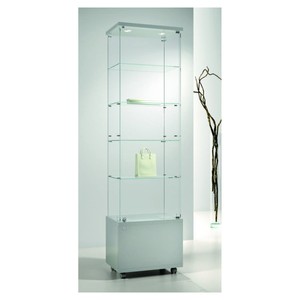 Casa Padrino Luxury Shop Display Cabinet 60 x 40 cm H. 220 cm with 2 LED Spotlights - Shop Fittings - Boutique Furniture - Made in Italy Casa Padrino Luxury Shop Display Cabinet 60 x 40 cm H. 220 cm with 2 LED Spotlights - Shop Fittings - Boutique Furniture - Made in Italy