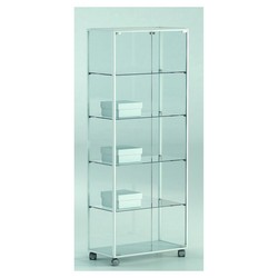 Casa Padrino Vitrine de magasin de Luxe 91 x 37 cm H. 180 cm avec 4 étagères en verre - Équipement de Magasin - Mobilier de Boutique - Made in Italy