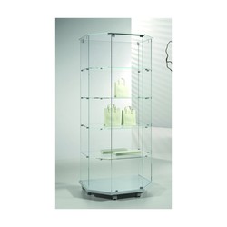 Casa Padrino Vitrina de tienda de Lujo 80 x 60 cm H. 180 cm con encimera de cristal en forma de trapecio - Equipamiento de Tiendas - Muebles de Boutique - Made in Italy